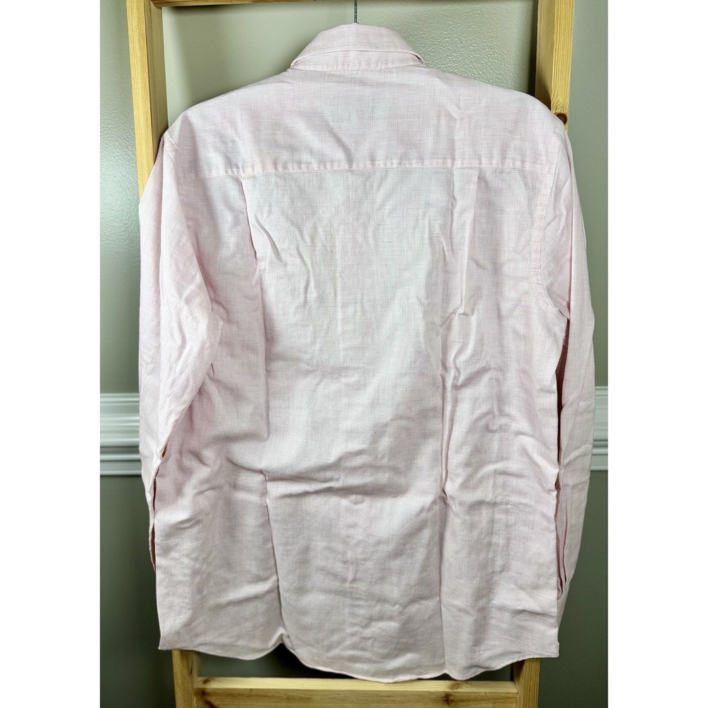 David Donahue 100% Cotton Button Down Pale Pink Long Sleeve Spring Easter L (B7) - Picture 3 of 8